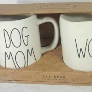 Rae Dunn Dog Mom and Woof Mugs